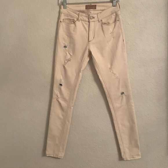 Zara Basic Heritage Skinny Distressed Denim Women’s Jeans Size 4 - Picture 1 of 13